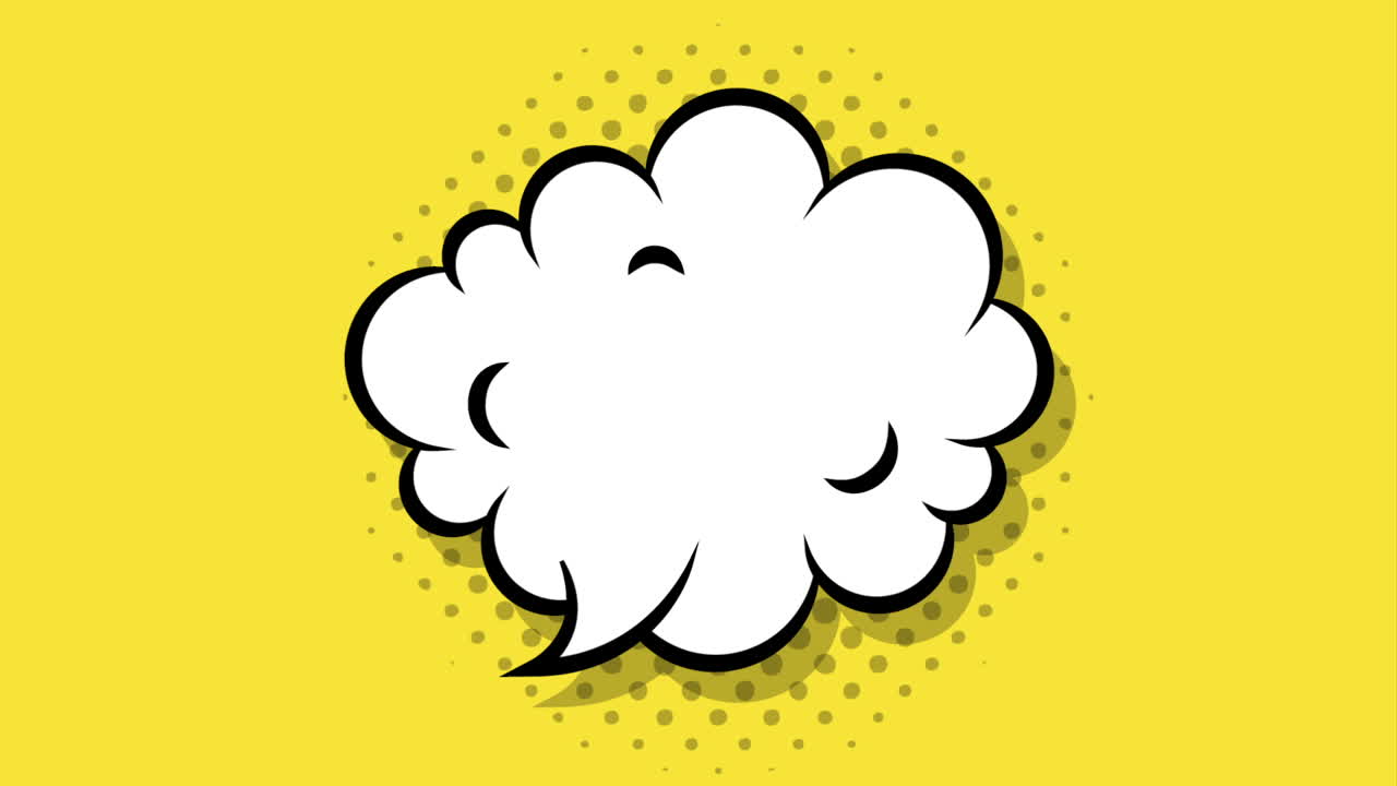 expresión en la nube animación de estilo pop art