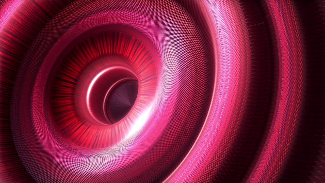 patrón abstracto de círculo rosado futurista 3d con el efecto de la animación de desplazamiento de ondulación de onda. anillos de superficie digital 4k movimiento de onda para presentación de negocios, fondo de bucle sin costuras de tecnología.