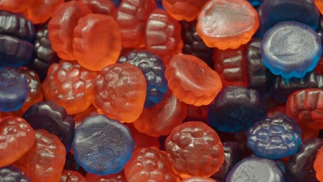 close-up of colorful gummy candies