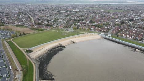 thorney bay beach aerial pov canvey island