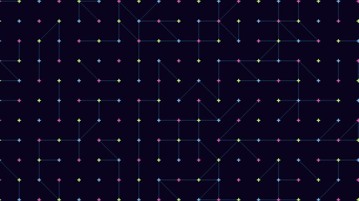 Vibrant and intricate dot grid pattern on dark background