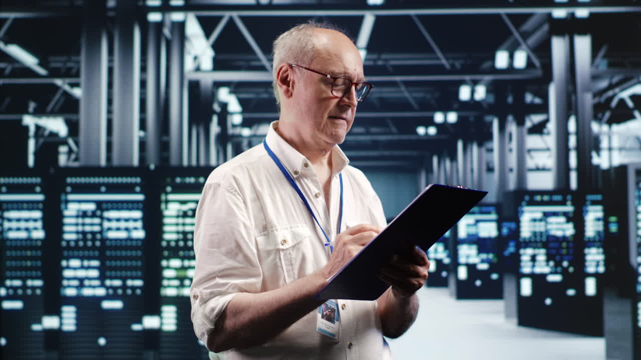 IT expert optimizing data center