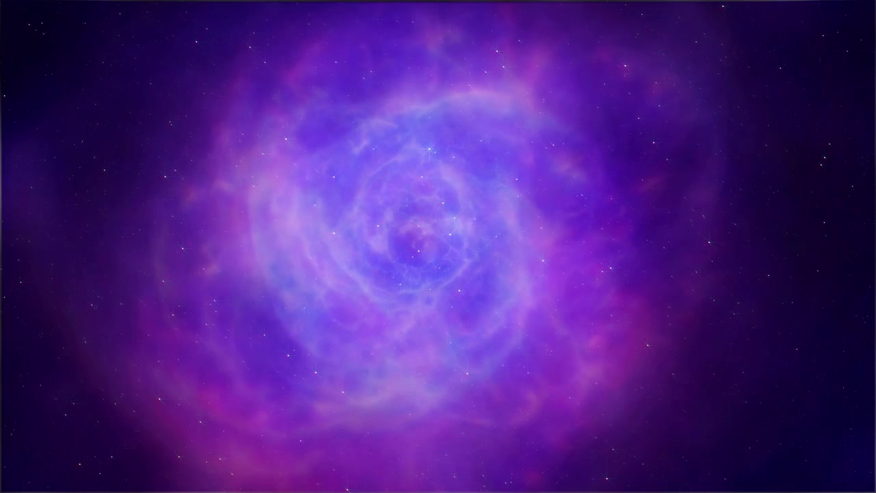Volo cosmico attraverso una nebulosa viola