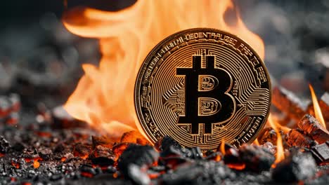 bitcoin burning in embers