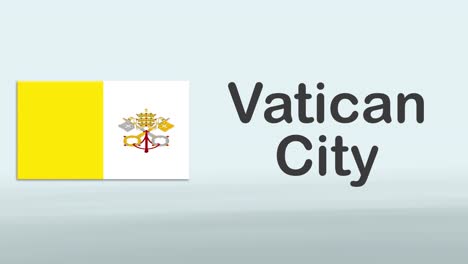 3d presentation promo intro in white background with a colorful ribon of the flag and country of vatican city