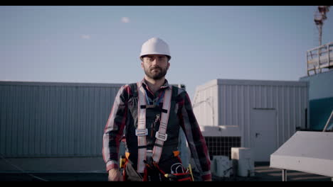 construction workers on rooftop