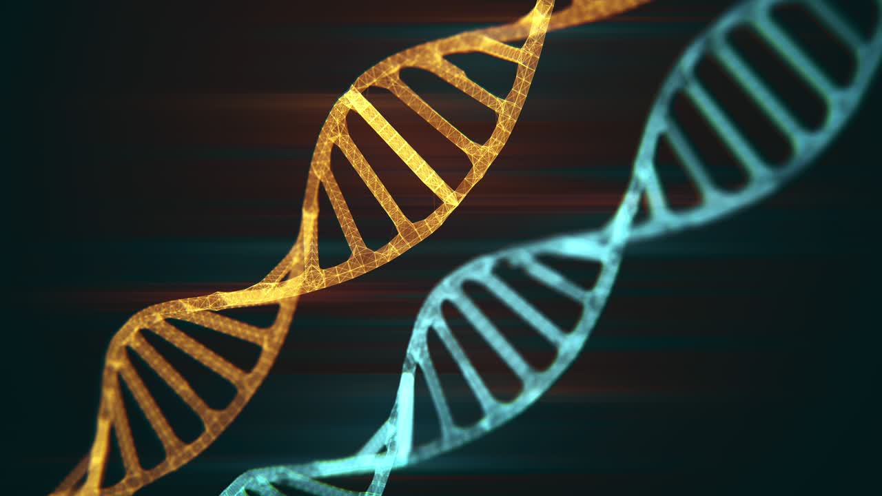 animación de fondo de la forma abstracta de la molécula de adn