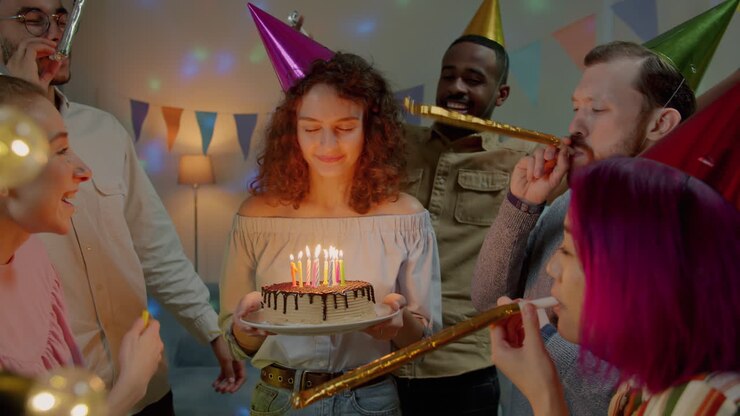 Friends Celebrating a Birthday