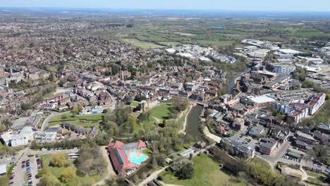 tonbridge kent uk aerial high establishing shot 4k