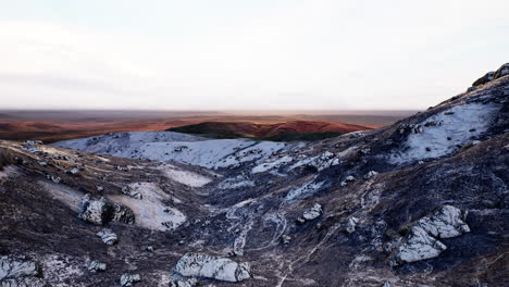 view of the yellow and rusty sandy mountains