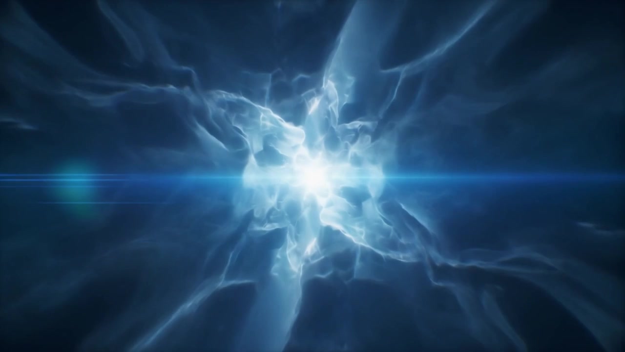 Abstract Blue Energy Portal with Glowing Light Effects