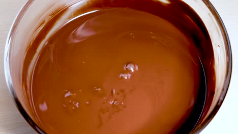 smooth chocolate melting in a clear bowl