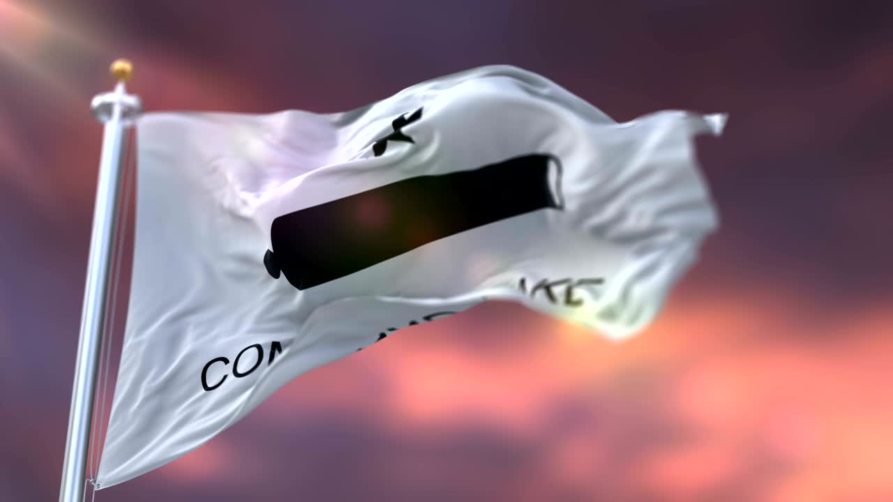 la bandera de texas viene y se la toma al atardecer.