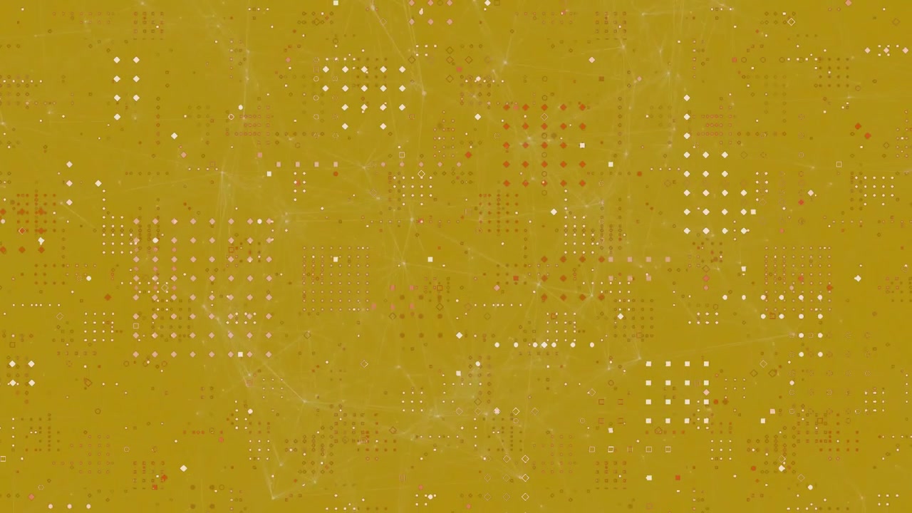 Dot grid turning red, filaments swirling, pulsing, connecting points to visualize network evolution