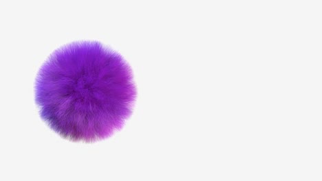 fluffy purple sphere moving. hairy ball. abstract animation, 3d render.
