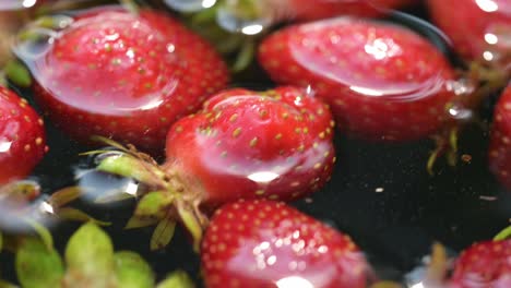 Machen-Sie-Eine-Reise-In-Den-ökologischen-Landbau-Mit-Dieser-Nahaufnahme-Von-Erdbeeren,-Die-In-Natürlichem-Brunnenwasser-Gereinigt-Werden