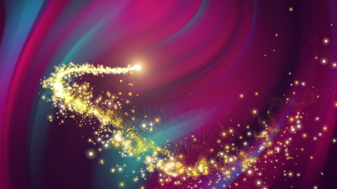 분홍색과 보라색 배경 위에 반이는 빛의 흔적 애니메이션