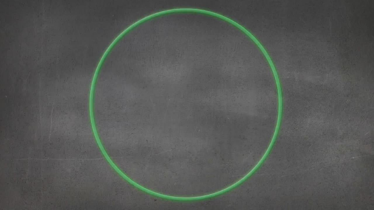 animación de un círculo de neón sobre un fondo gris