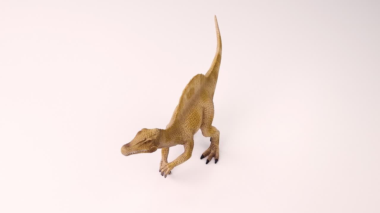 esqueleto de spinosaurus sobre fondo blanco 4k