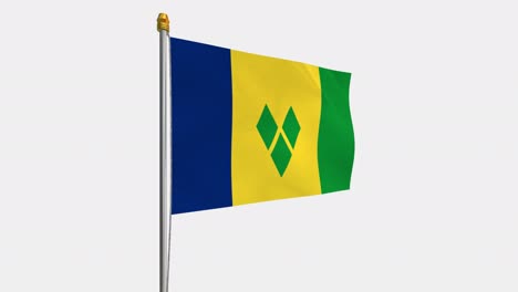 loop video of saint vincent and the grenadines flag  fluttering in the wind, slow motion video of 4k , with alpha channel