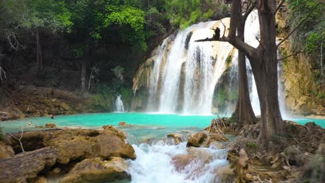 el chiflon waterfall in chiapas jungle, mexico, 4k aerial view