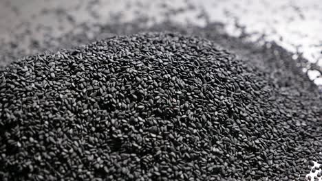 Pile-of-Raw-Black-Sesame,-Close-Up-4