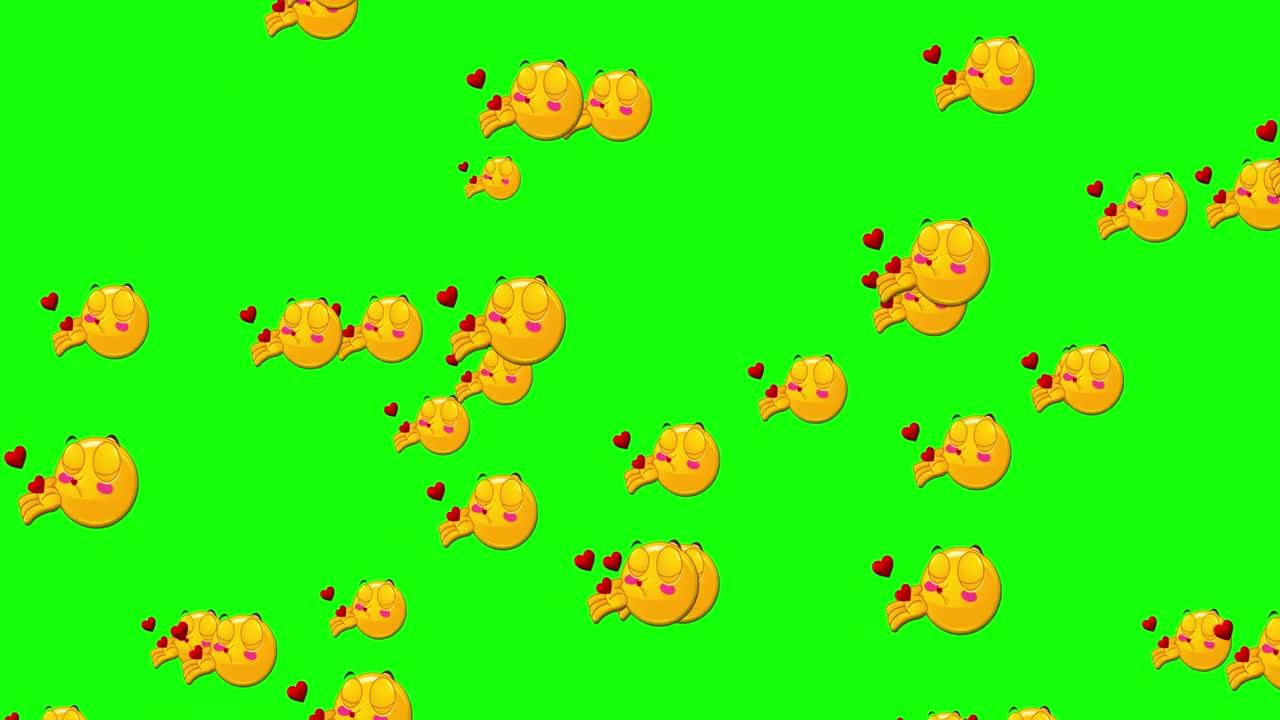 superposición de beso soplando en pantalla verde