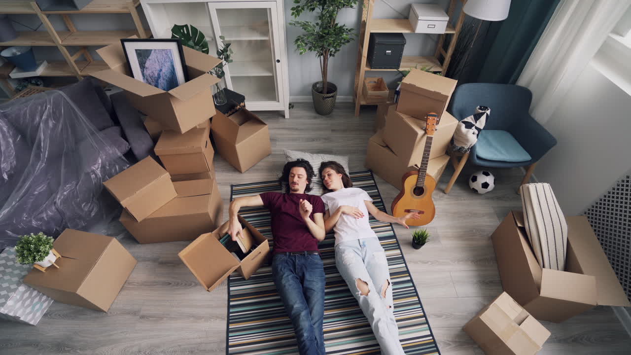 Couple Relaxing During House Move