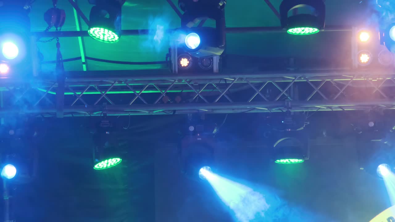 Stage Multi-colored Lighting. Concert Lights. Lighting Effects on Concert Stage
