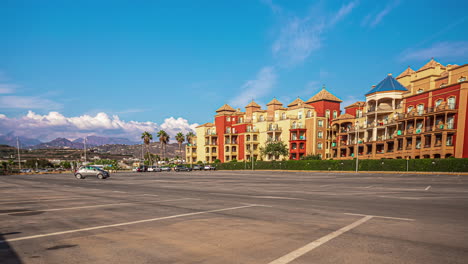 Timelapse-of-Parking-Lot-Activity-at-Playa-de-Torrox