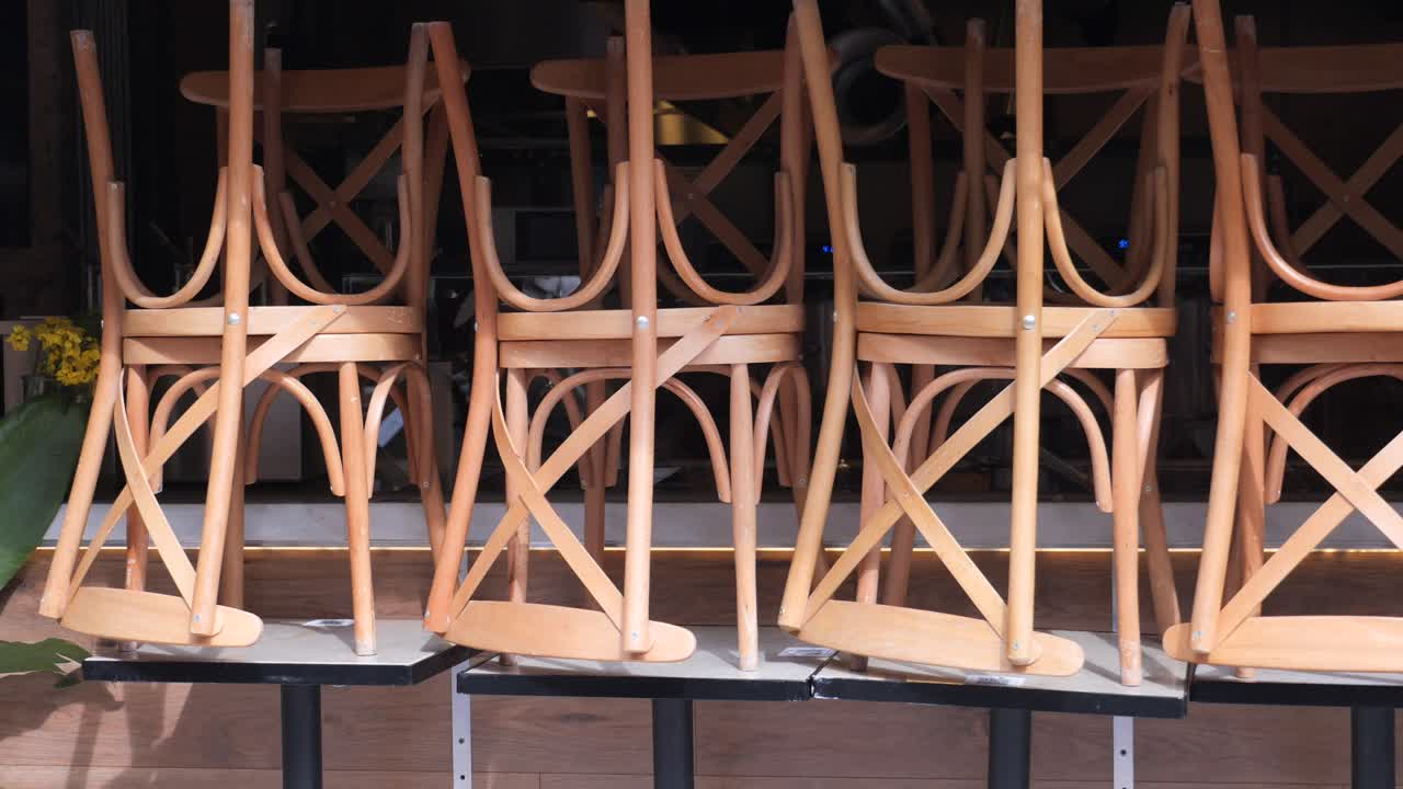 Stacked Wooden Chairs