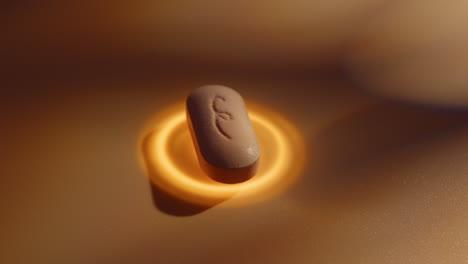 drugs pill antibiotics, vitamins, rotate with golden energy healing , healthcare, pharmaceutical industry, drug use, medicine concept
