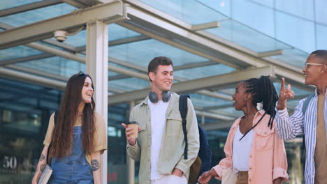 university student group, walking