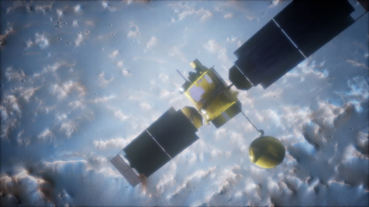 topógrafo global en órbita alrededor del planeta marte