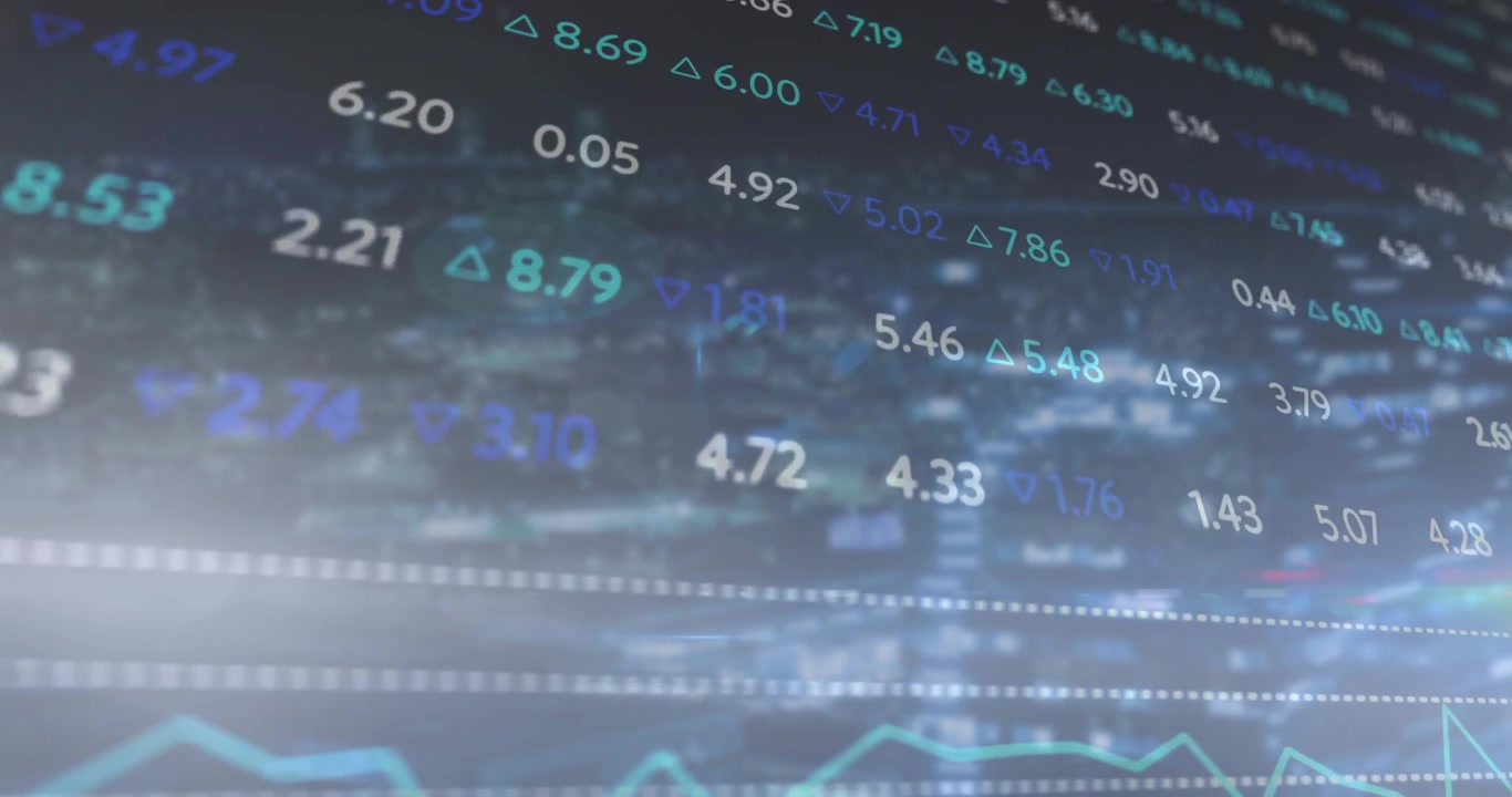 Nye data ankommer, dashboard opdateres, pile vender, kamera panorerer i markedstendenser.