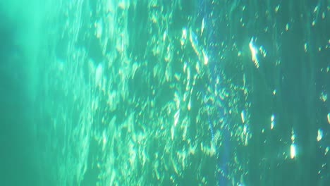 moving water in an aquarium seen from below