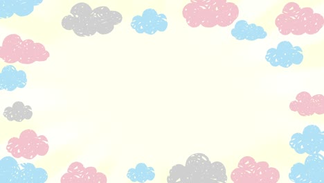 cute clouds illustration looping animation.
