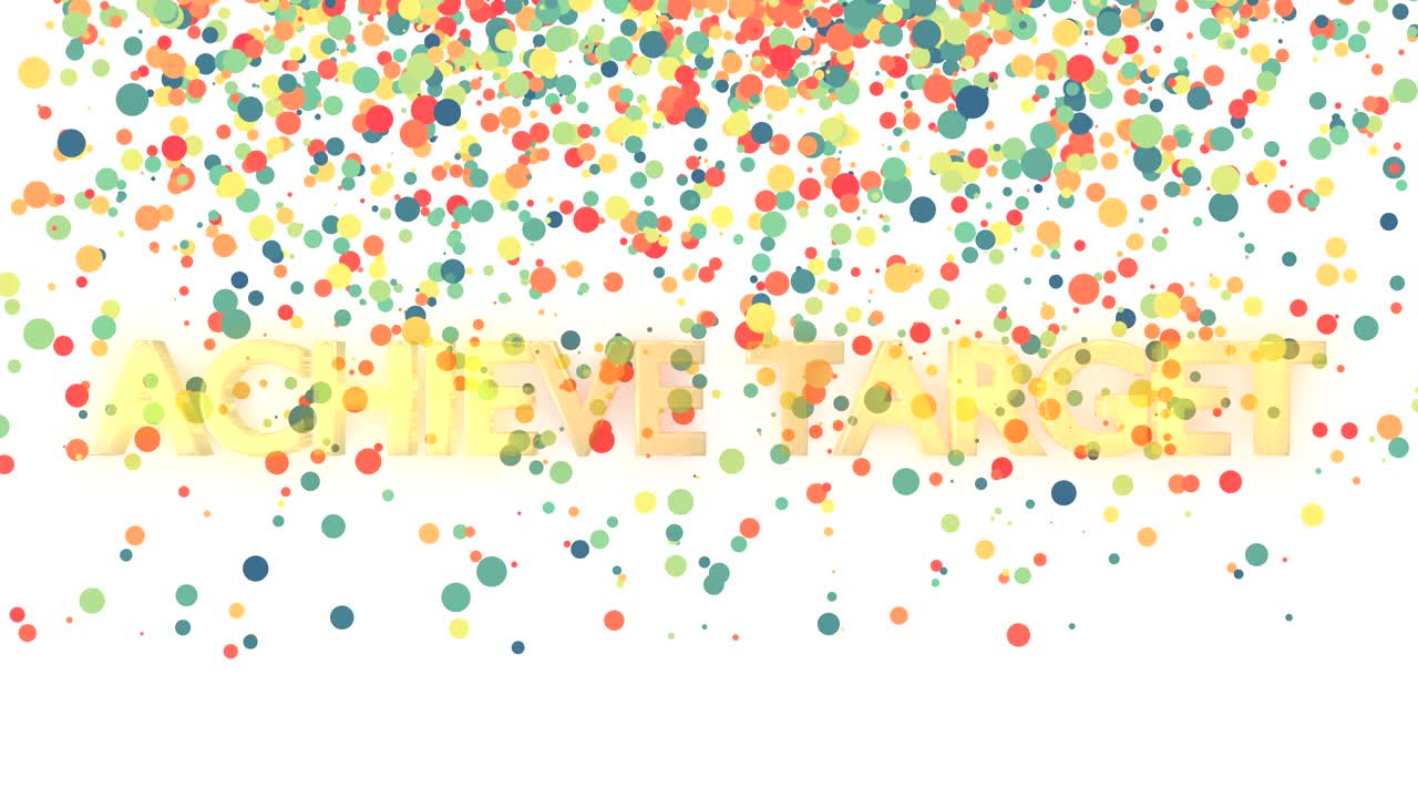 Achieve Target Text with Particle Colorful Background