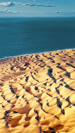 impresionante vista aérea de las dunas doradas y la costa de gran canaria