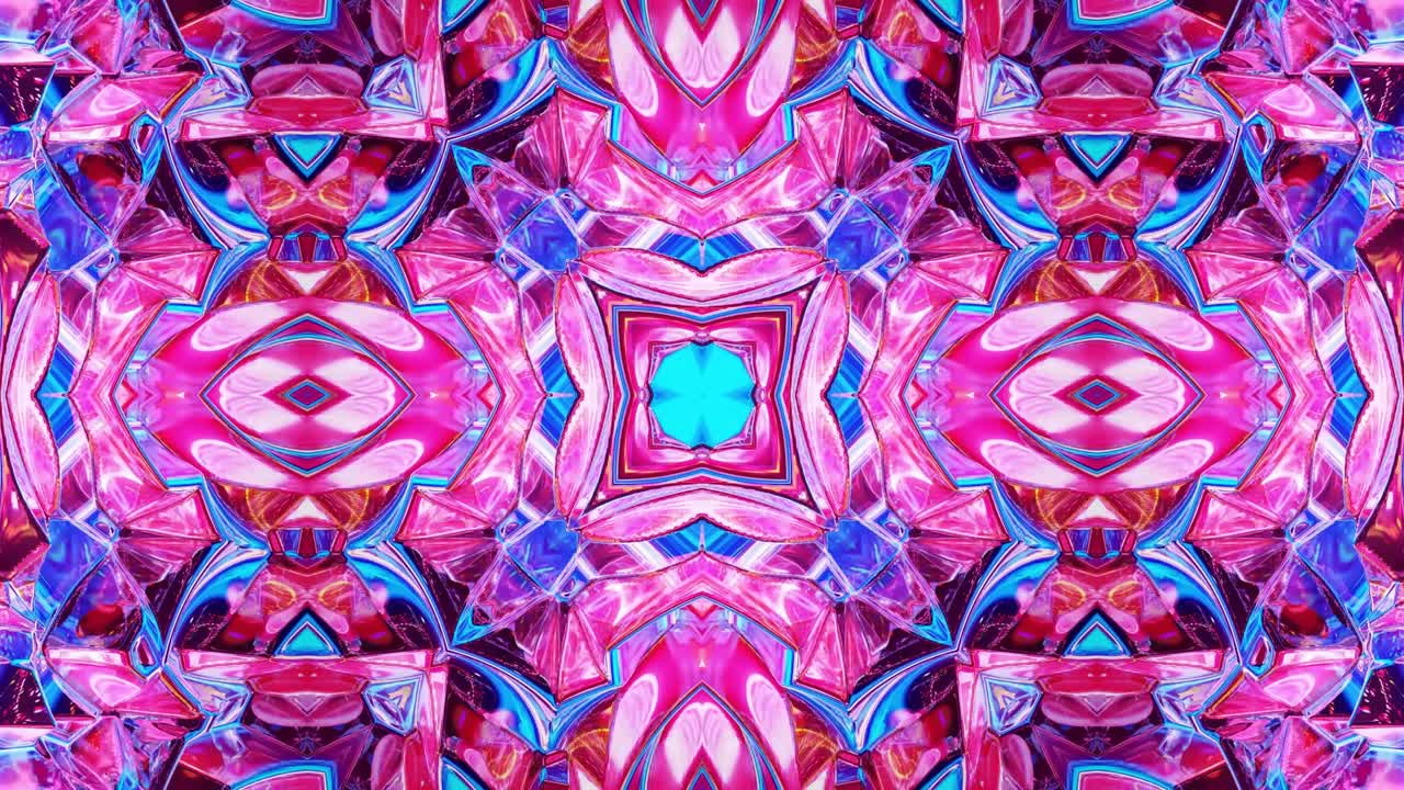 patrón ondulado líquido como el caleidoscopio con ondas, gradiente multicolor. 3d elegante abstracto en bucle bg, estructura simétrica ondulada de vidrio líquido brillante. animación fluida colorida de moda de 4k.