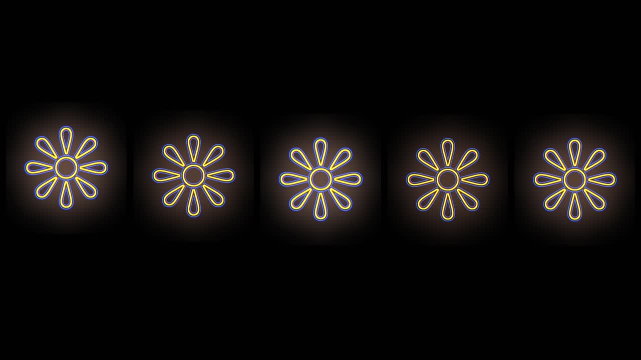 patrón abstracto de flores de verano con luz de neón