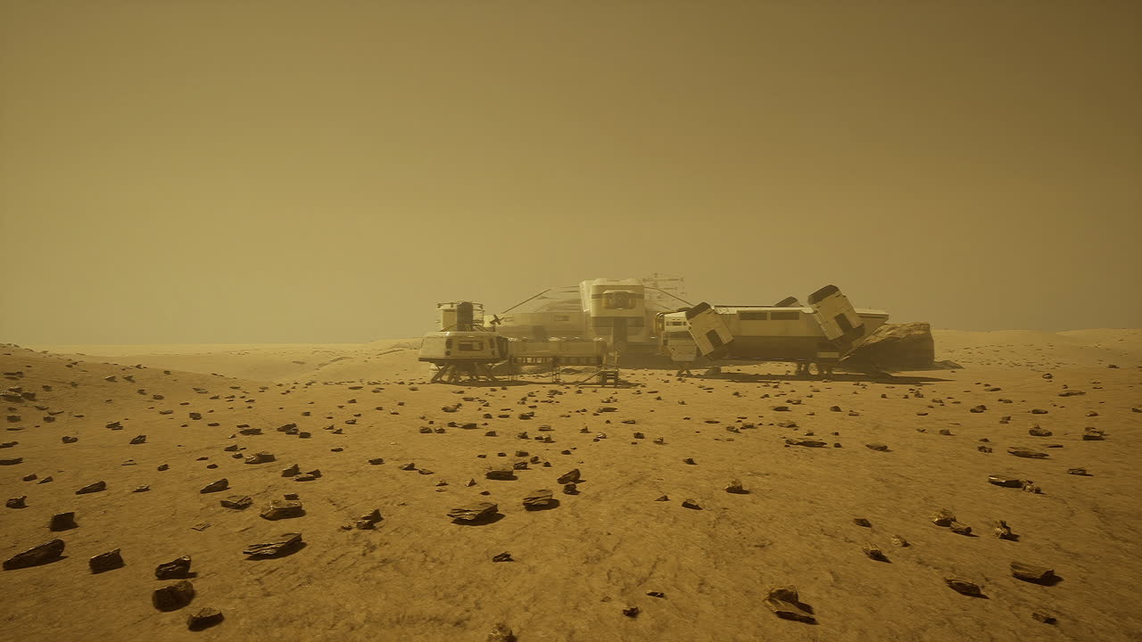 Visualisering av vekst for menneskelig sivilisasjon på Mars gjennom detaljert utforming