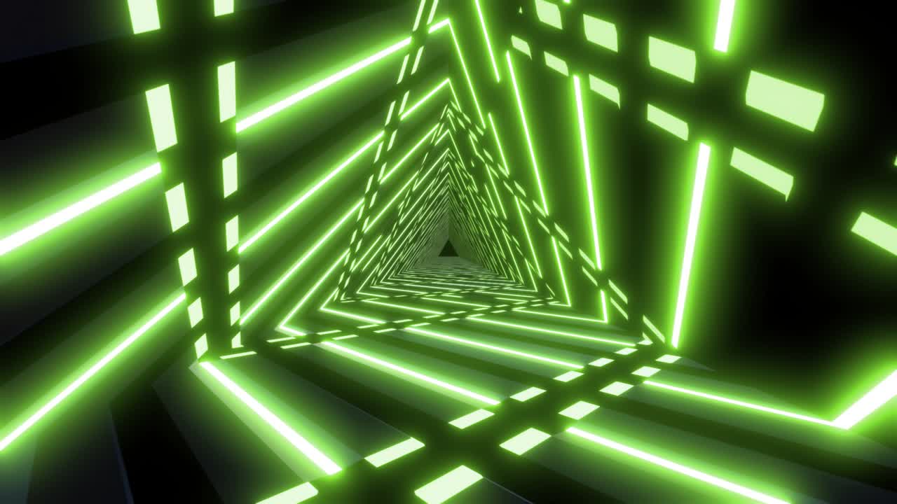 Neon Green Triangular Tunnel