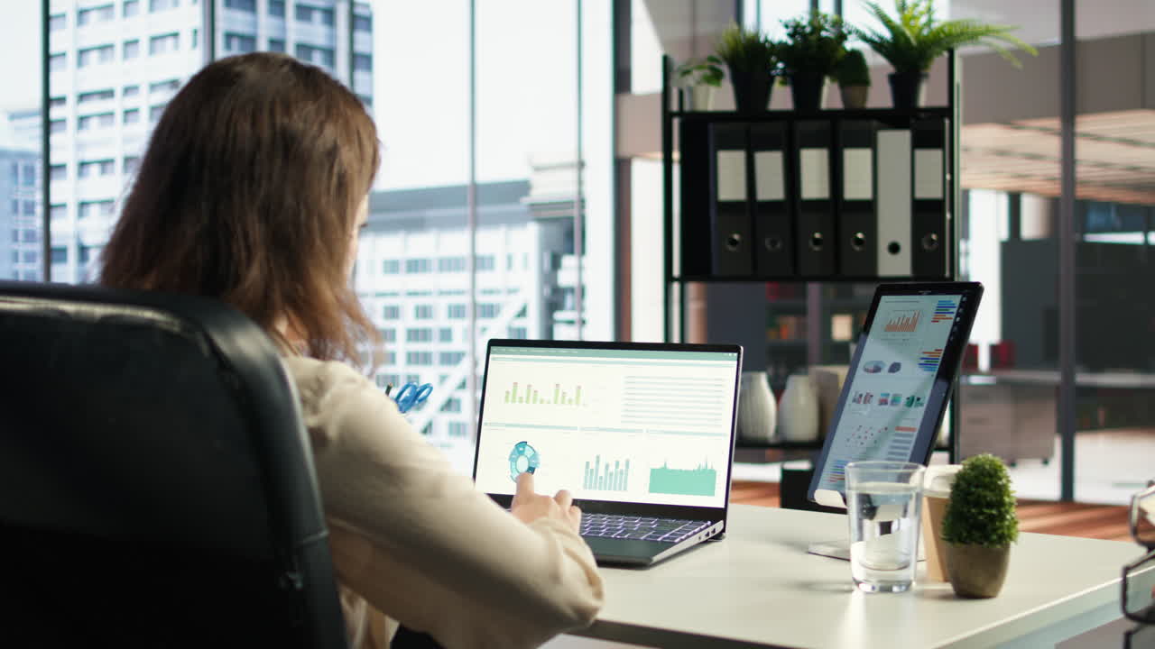 mujer empresaria que trabaja en la planificación financiera y la asignación presupuestaria