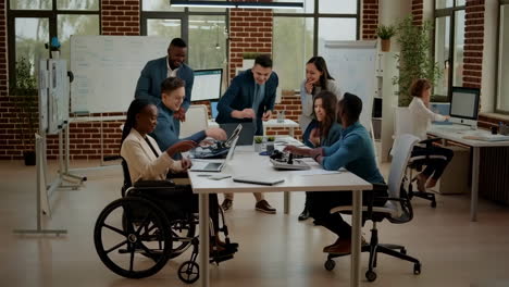 diverse business team collaborating in a modern office