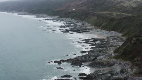 rugged coastline of rame head in torpoint near polhawn fort in cornwall, united kingdom