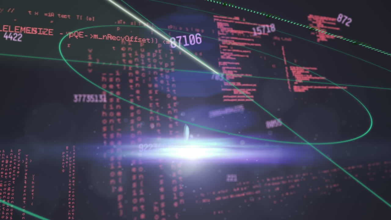 범위 스캐닝과 데이터 처리의 애니메이션