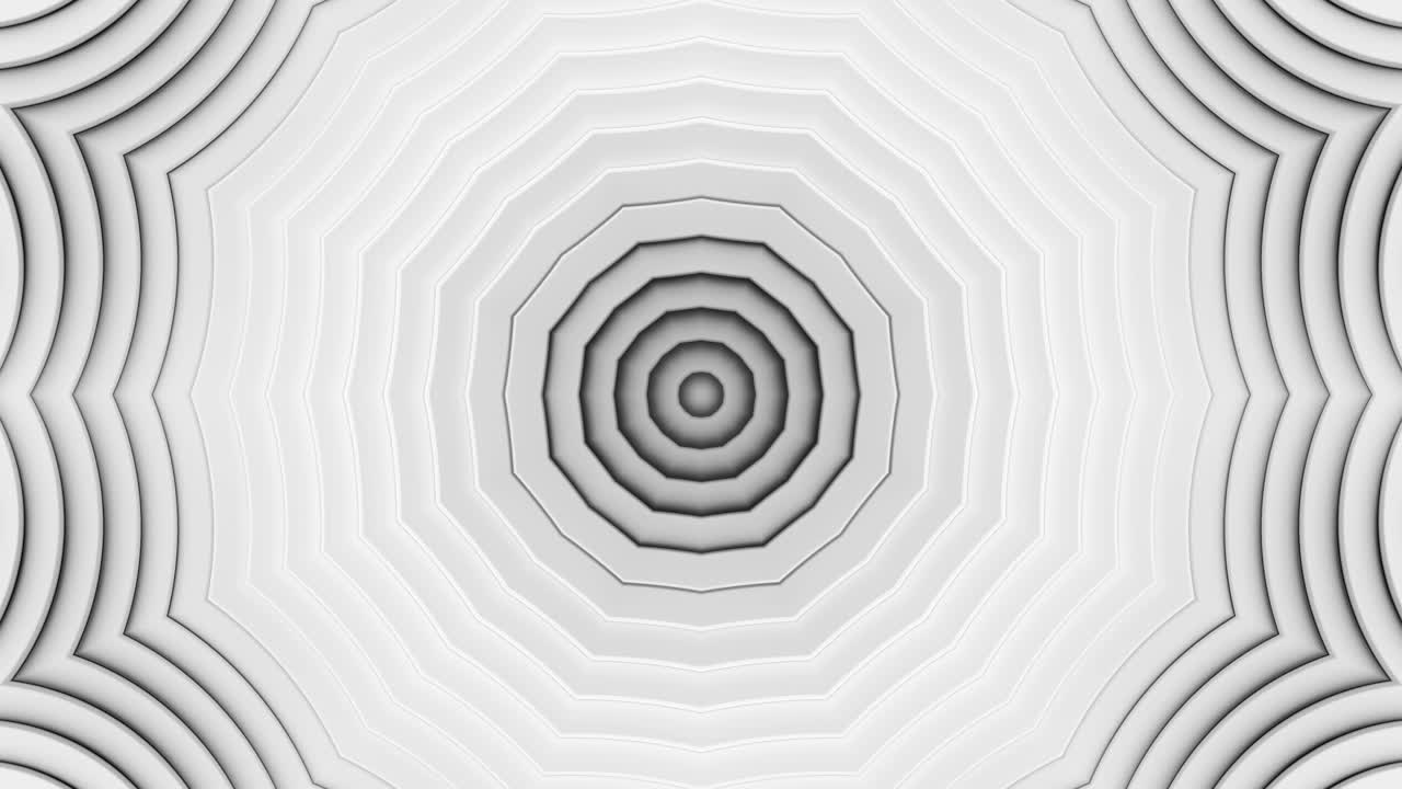 White background with circular pattern in the center. Kaleidoscope VJ loop