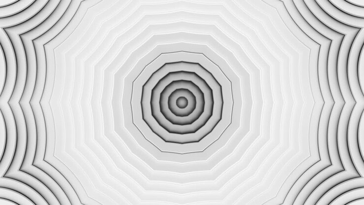 White background with circular pattern in the center. Kaleidoscope VJ loop