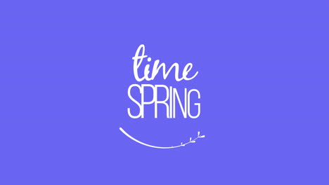 spring time with white leaves on blue gradient